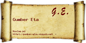 Gumber Eta névjegykártya